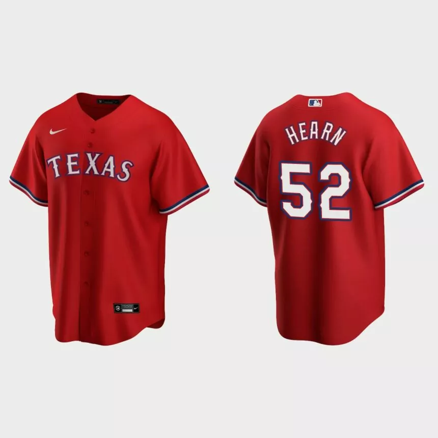 Texas Rangers Taylor Hearn Replica Alternate Jersey – Red