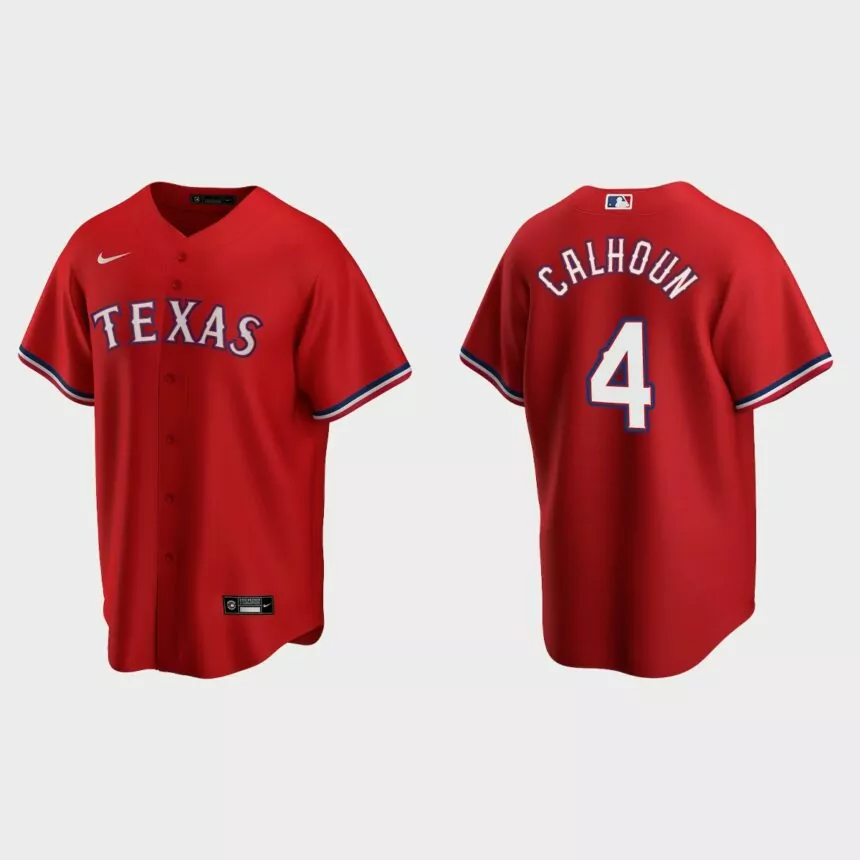 Texas Rangers Willie Calhoun Replica Alternate Jersey – Red