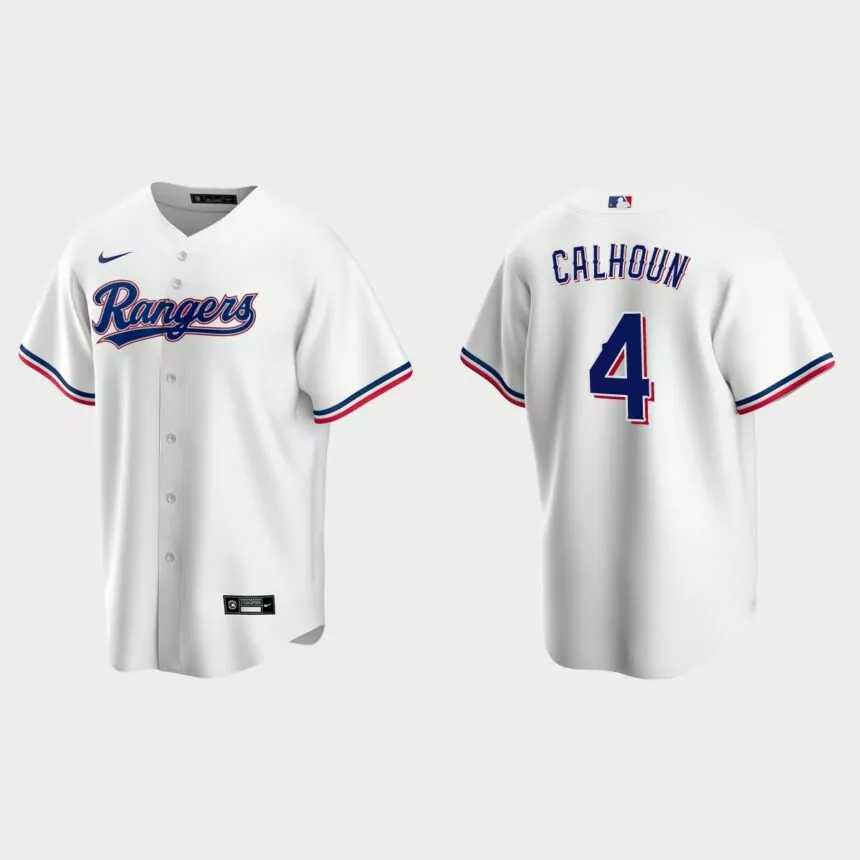 Texas Rangers Willie Calhoun Replica Home Jersey – White