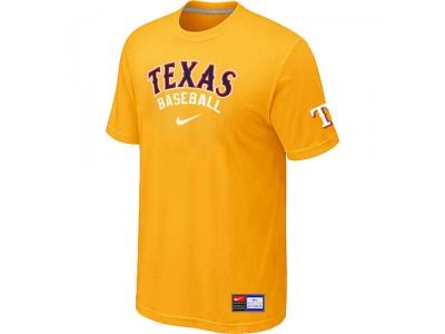 Texas Rangers Yellow NEW Short Sleeve Practice T-Shirt