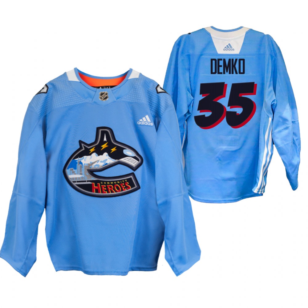 Thatcher Demko Canucks Community Heroes Jersey Blue Warm Up