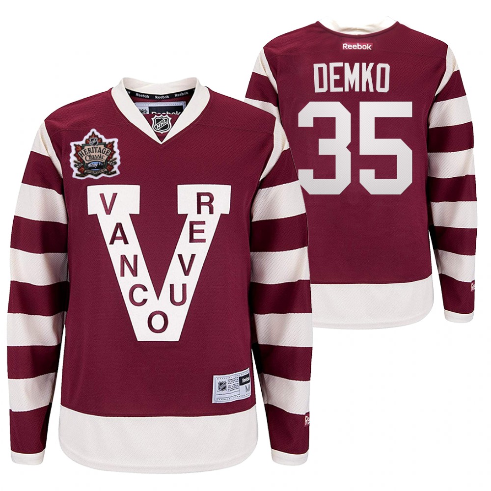 Thatcher Demko Vancouver Canucks Millionaires Heritage Classic Burgundy 2014 Jersey