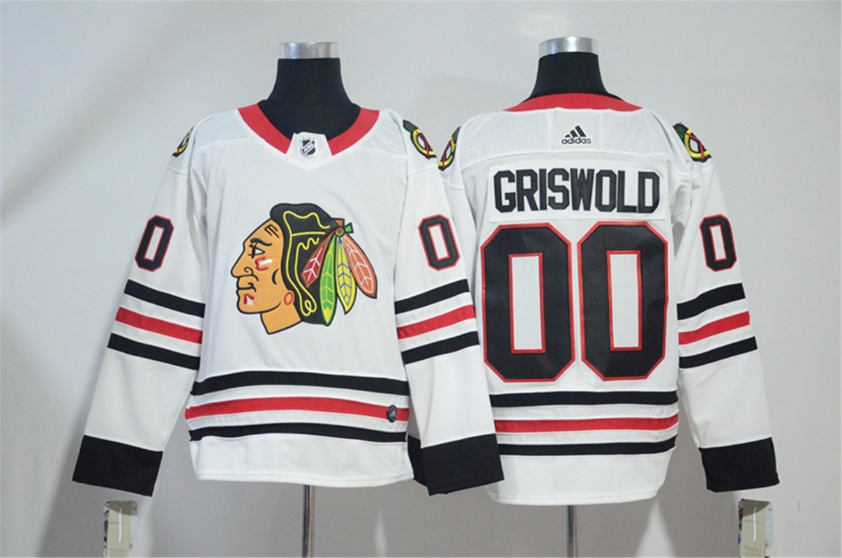 The National Lampoon's Vacation film #00 Clark Griswold White Adidas Chicago Blackhawks Movie Stitched