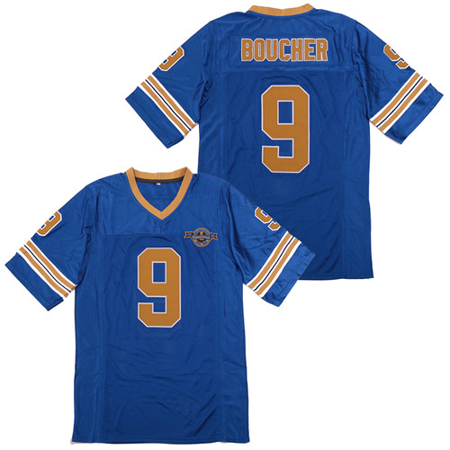 The Waterboy Mud Dogs 9 Bobby Boucher Blue 50th Anniversary Movie Football Jersey