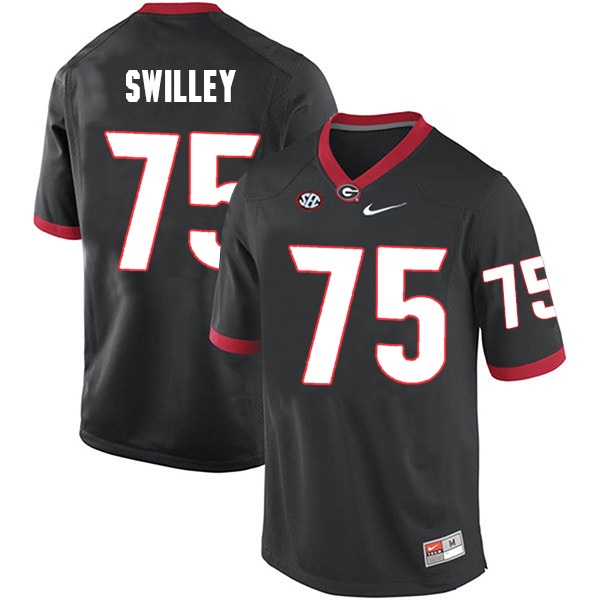 Thomas Swilley Georgia Bulldogs Men's Jersey - #75 NCAA Black Limited Home