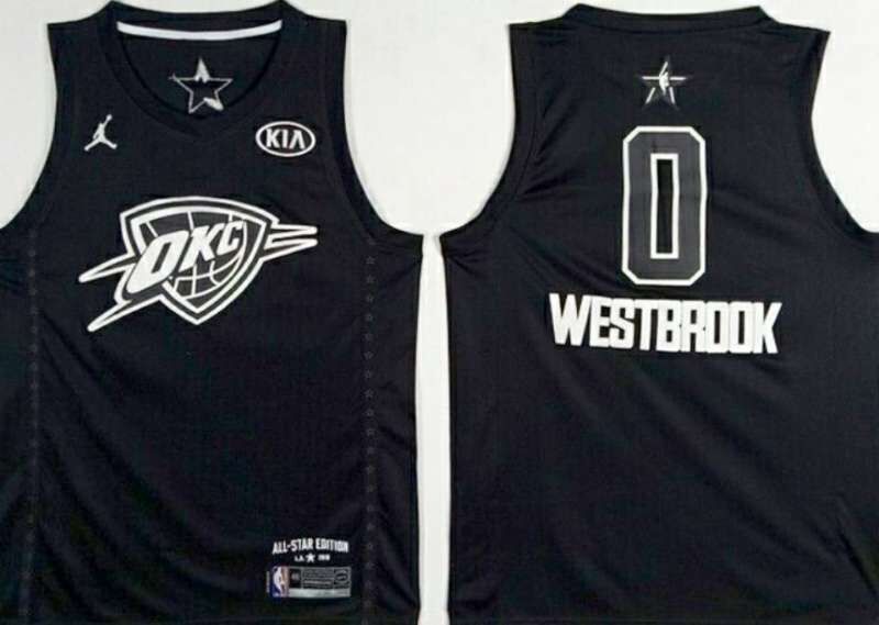 Thunder 0 Russell Westbrook Black 2018 All-Star Game Jordan Brand Authentic Jersey