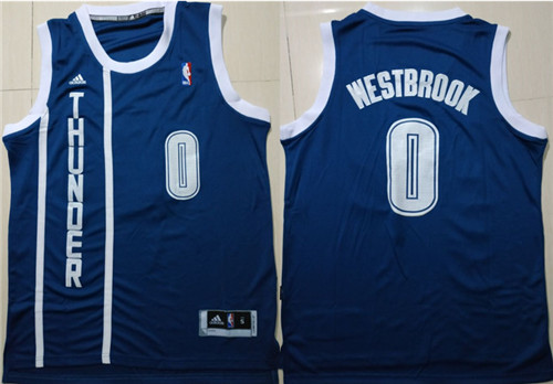 Thunder 0 Russell Westbrook Navy Swingman Jersey