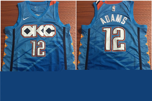 Thunder 12 Steven Adams Blue City Edition Nike Swingman Jersey