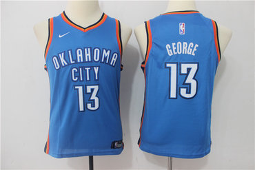 Thunder 13 Paul George Blue Nike Youth Swingman Jersey