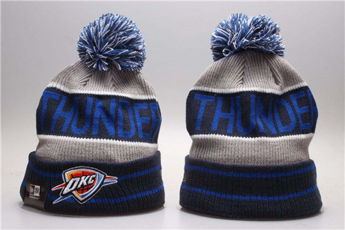 Thunder Blue Wordmark Cuffed Pom Knit Hat YP