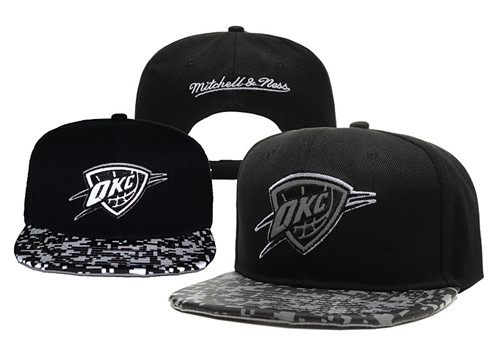 Thunder Team Logo Black Mitchell & Ness Adjustable Hat 1