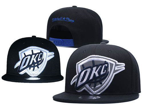 Thunder Team Logo Black Mitchell & Ness Adjustable Hat GS