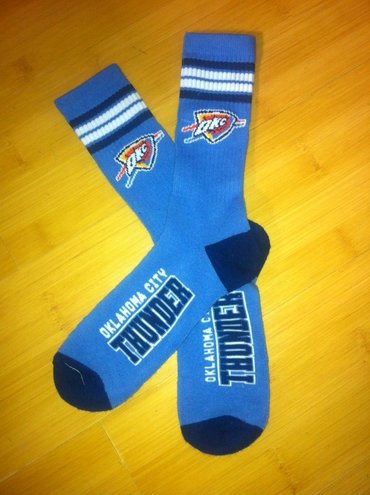 Thunder Team Logo Blue NBA Socks