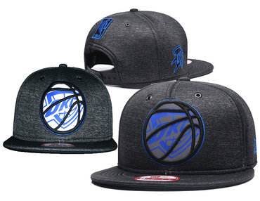 Thunder Team Logo Reflective Dark Gray Snapback Adjustable Hat GS