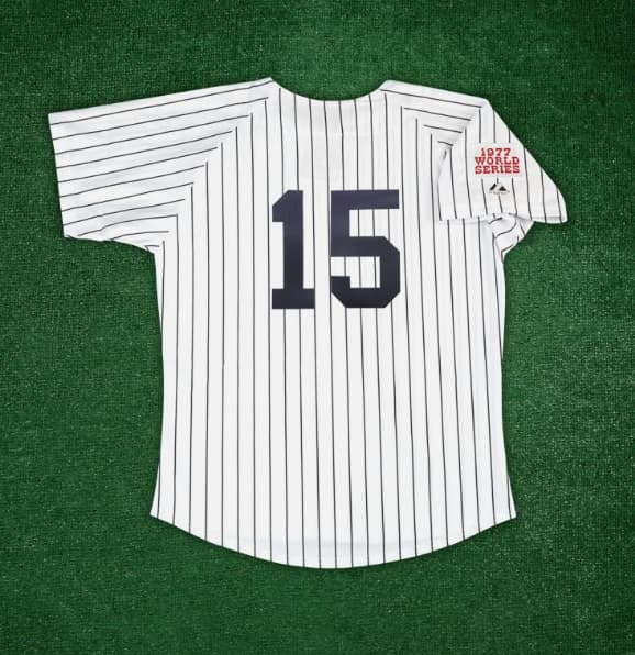 Thurman Munson 1977 New York Yankees World Series Cooperstown Men's Home Jersey