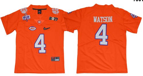 Tigers #4 Deshaun Watson Orange Diamond Quest Limited Stitched Youth NCAA Jersey