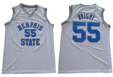 Tigers #55 Lorenzen Wright White Basketball Stitched NCAA Jersey