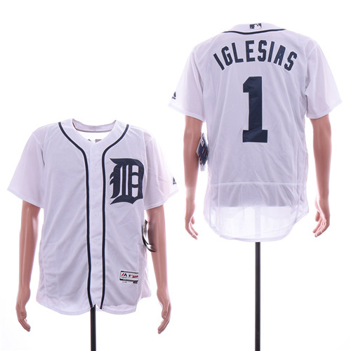 Tigers 1 Jose Iglesias White Flexbase Jersey