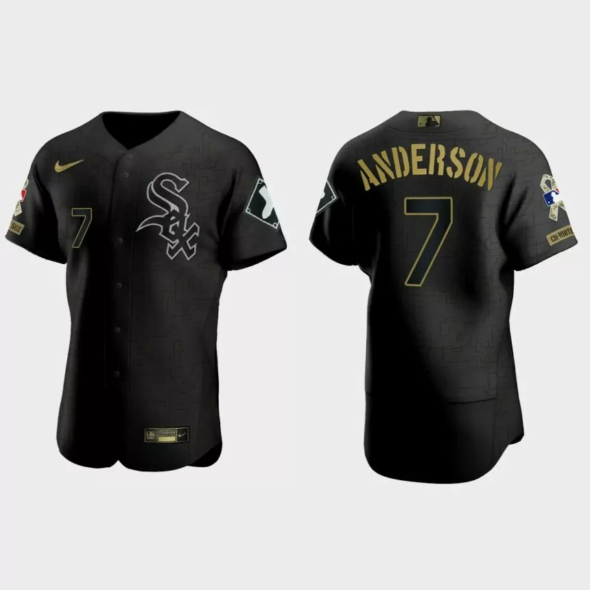 Tim Anderson Chicago White Sox 2021 Salute to Service Jersey – All Black