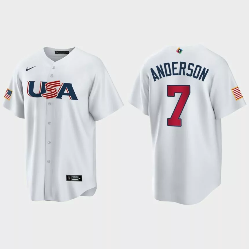 Tim Anderson Chicago White Sox 2023 World Baseball Classic USA Replica Jersey – White