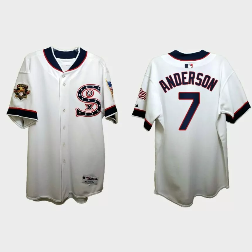 Tim Anderson Chicago White Sox Independence Day 1917 Throwback Jersey – White