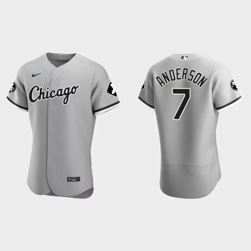 Tim Anderson Chicago White Sox MR Patch Authentic Jersey – Gray