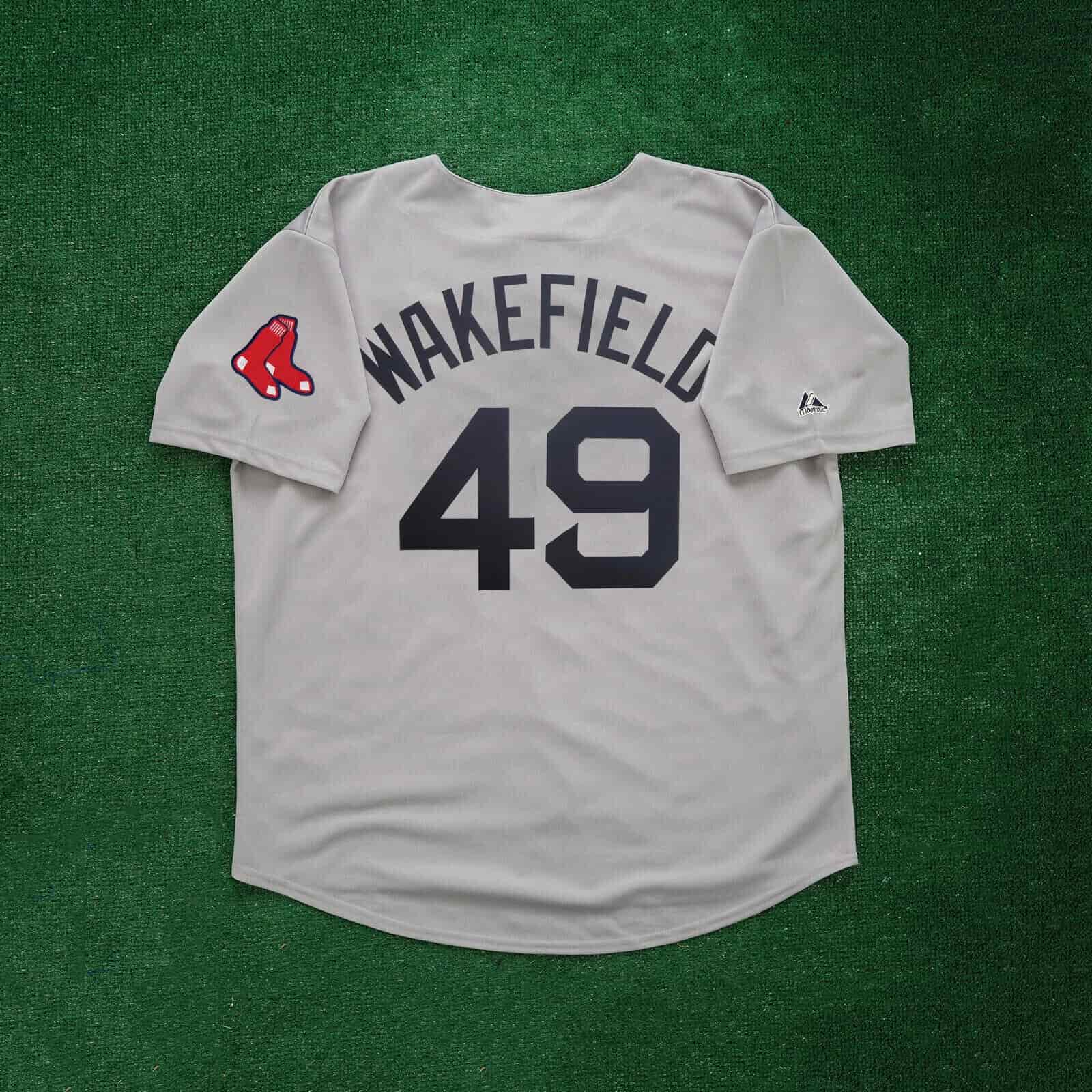 Tim Wakefield 2011 Boston Red Sox Grey Road Men's Jersey w Team Patch