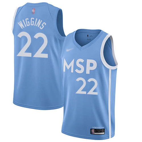 Timberwolves #22 Andrew Wiggins Blue Basketball Swingman City Edition 2019 20 Jersey