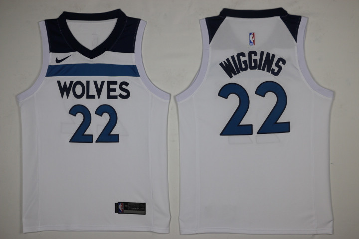 Timberwolves 22 Andrew Wiggins White Nike Jersey