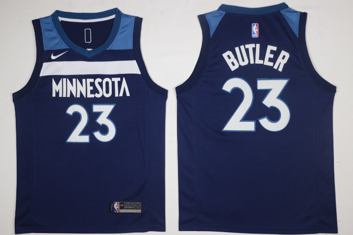 Timberwolves 23 Jimmy Butler Navy Nike Jersey