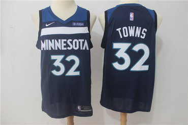 Timberwolves 32 Karl-Anthony Towns Navy Nike Swingman Jersey