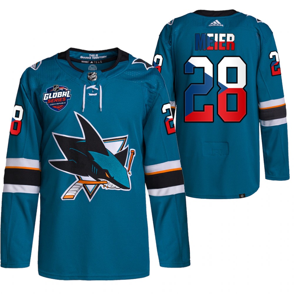 Timo Meier San Jose Sharks Teal 2022 NHL Global Series Czech Republic Challenge Jersey