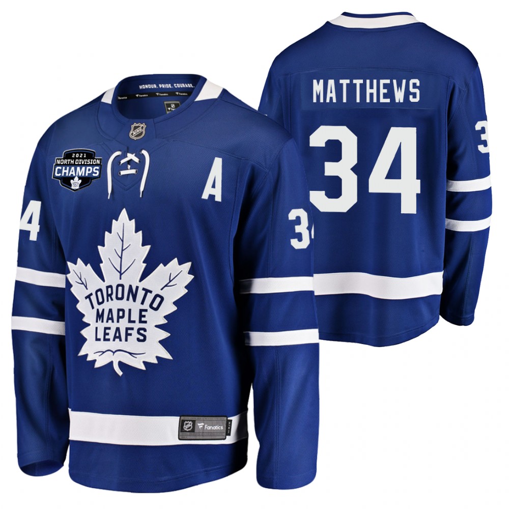 Timothy Liljegren Maple Leafs 2021 North Division Champions Blue Jersey No.1 seed Stitched