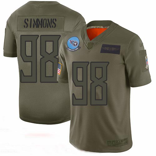 Titans #98 Jeffery Simmons Camo Men's Stitched Football Limited 2019 Salute To Service Jersey