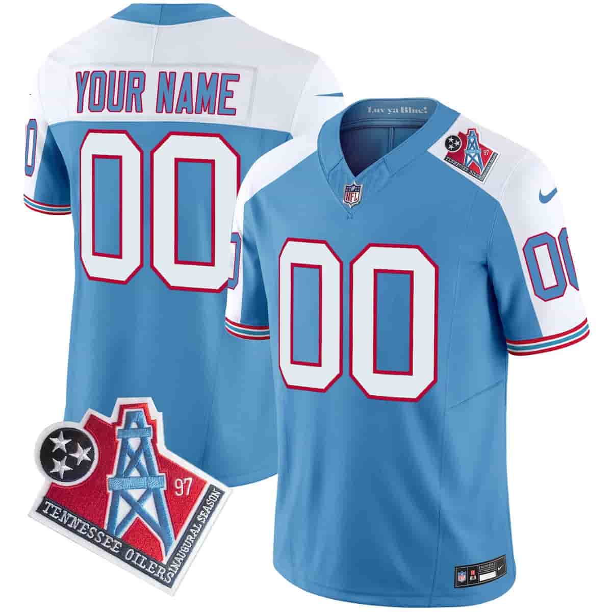 Titans 1997 Throwback Vapor Limited Custom Jersey - All Stitched Alternate