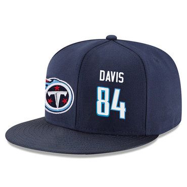 Titans 84 Corey Davis Navy Adjustable Hat