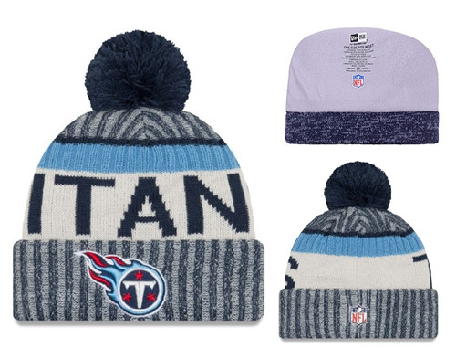 Titans Fresh Logo Fashion Pom Knit Hat YD