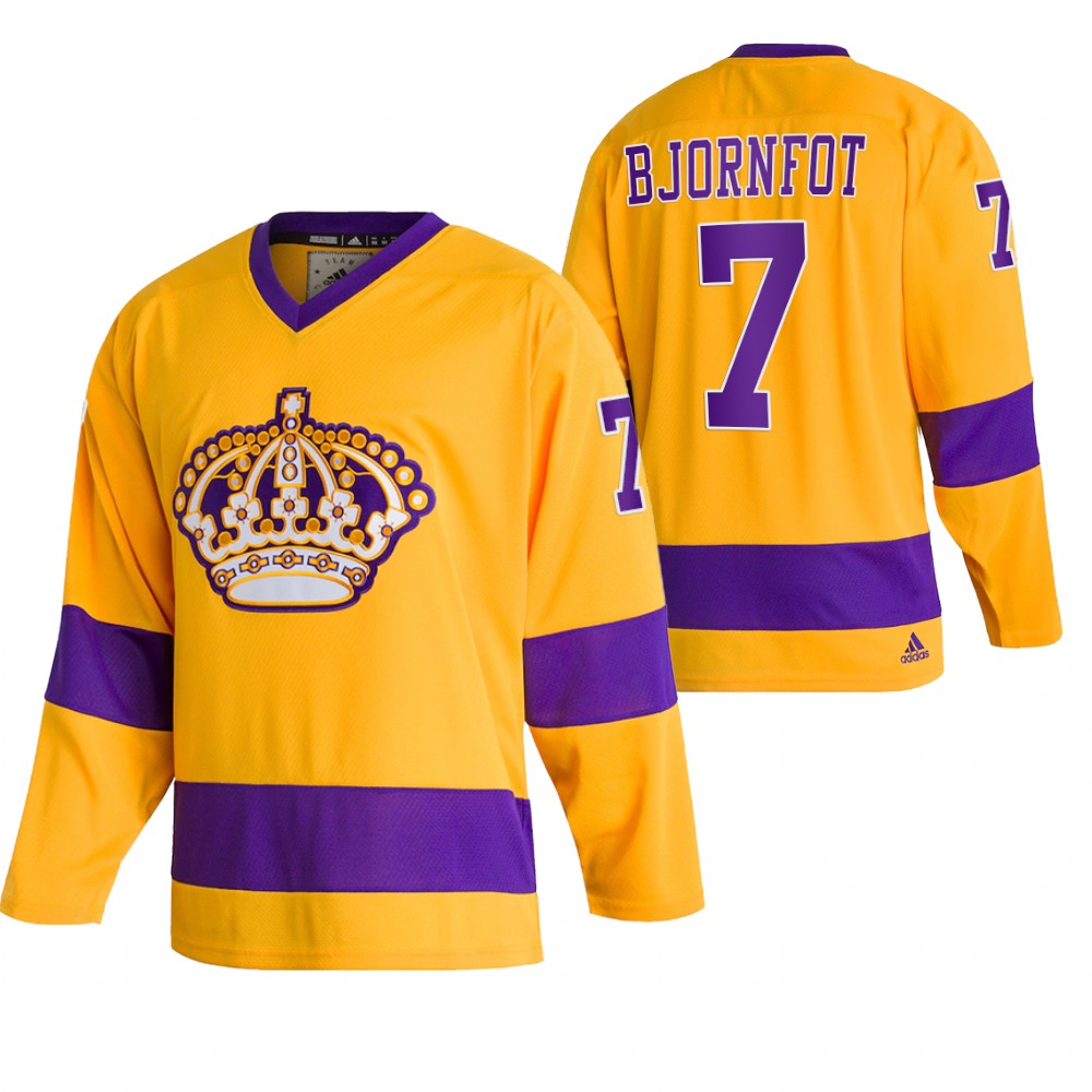 Tobias Bjornfot Kings Team Classics Gold Throwback Jersey