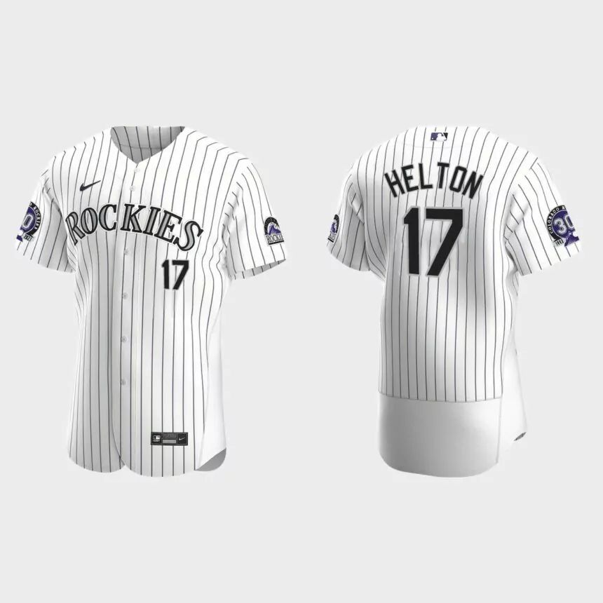 Todd Helton Colorado Rockies 30th Anniversary Authentic Jersey – White Purple