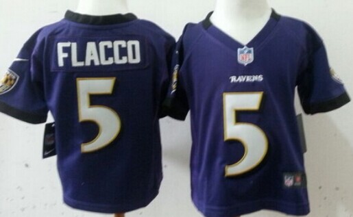 Toddler's Baltimore Ravens #5 Joe Flacco Purple Nik Football Jersey