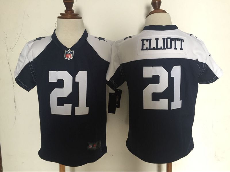 Toddler's Dallas Cowboys #21 Ezekiel Elliott Navy Blue Thanksgiving Nike Game Stitched Jersey