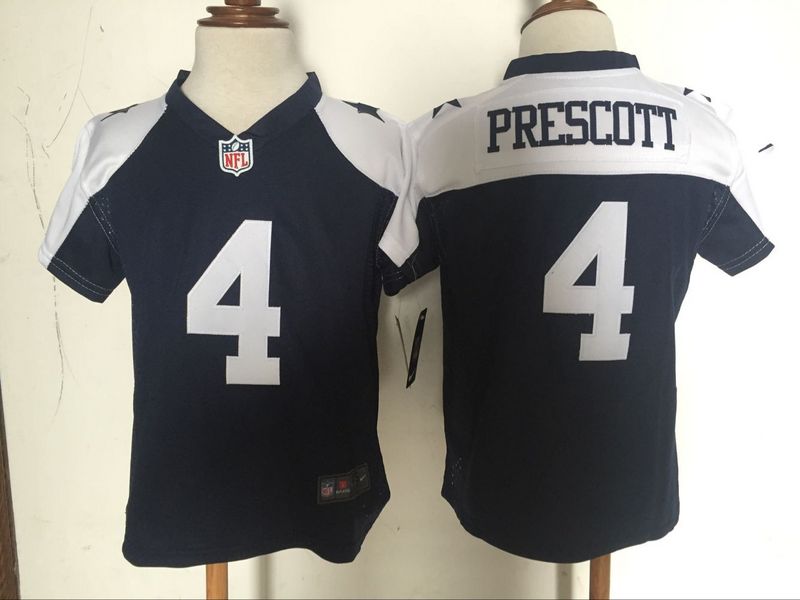 Toddler's Dallas Cowboys #4 Dak Prescott Navy Blue Thanksgiving Nike Game Stitched Jersey