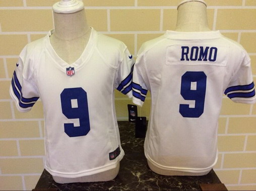 Toddler's Dallas Cowboys #9 Tony Romo White Road NFL Nike Stitched Jersey
