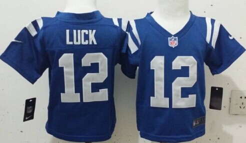 Toddler's Nik Indianapolis Colts #12 Andrew Luck Blue Football Stitched Jersey