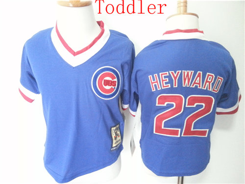 Toddler Chicago Cubs #22 Jason Heyward Blue Pullover Baseball Jerseys