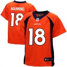Toddler Denver Broncos #18 Peyton Manning Orange Game Jersey