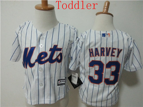 Toddler New York Mets #33 Matt Harvey White Home 2015 Cool Base Jersey