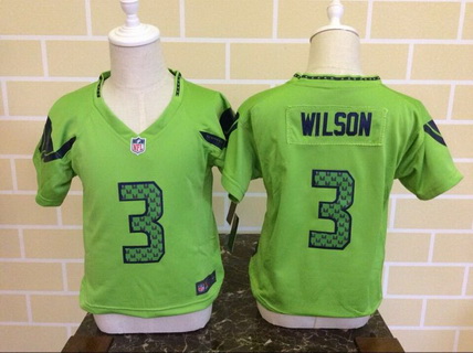 Toddler Seattle Seahawks #3 Russell Wilson Green Alternate NFL Nike Jersey