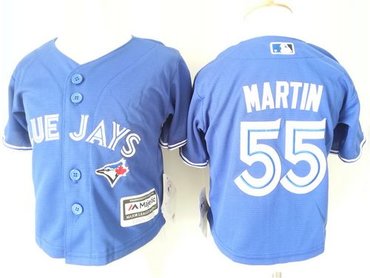 Toddler Toronto Blue Jays #55 Russell Martin Blue Cool Base Stitched Baseball Jersey
