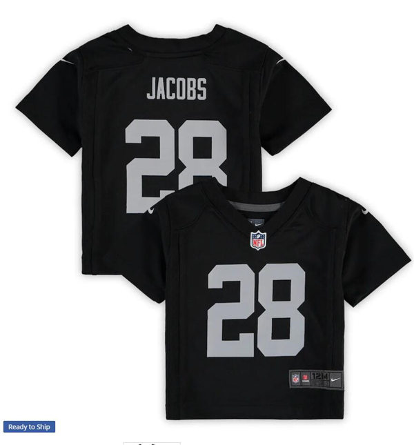 Toddlers Las Vegas Raiders #28 Josh Jacobs Black Nike Football Jersey